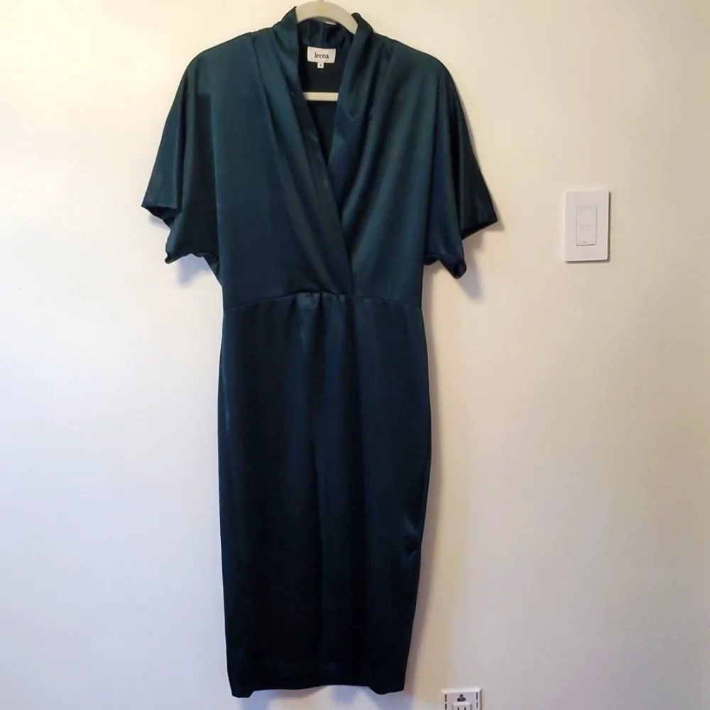 Leota Willow Teal Green Dress in Luster Jersey